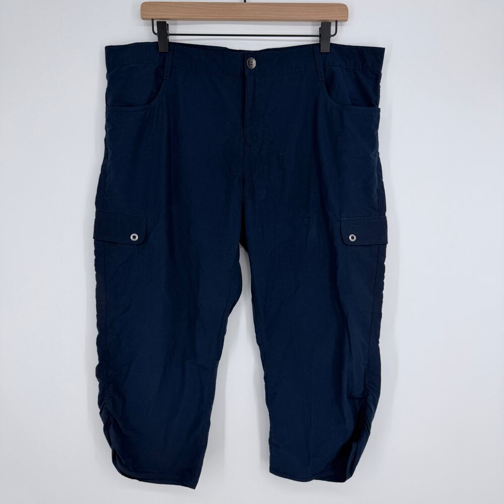 Woolrich Cargo Pants Navy Ruched Capri Lightweight Hiking Outdoor Womens 12